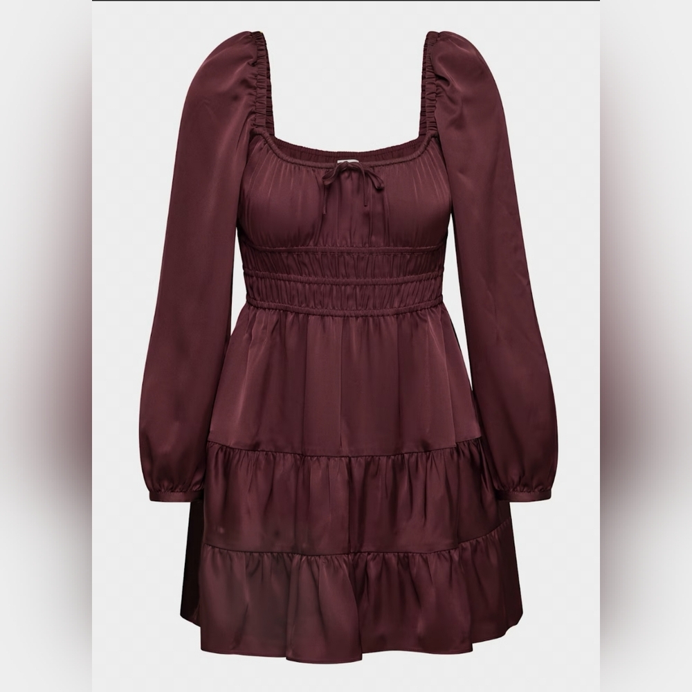 Aritzia Sunday Best Satin Martine Dress Longsleeve